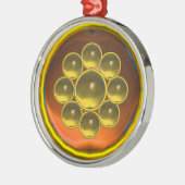 ORNEMENT EN MÉTAL JAUNE ORANGE AGATE GEMSTONE MON (Gauche)