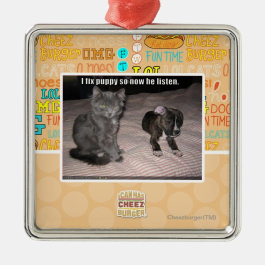 Ornement En Métal Je fixe le chiot (Devant)