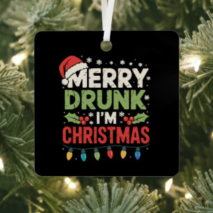 Ornement En Métal Je suis ivre Noël drôle Père Noël Blague Boire