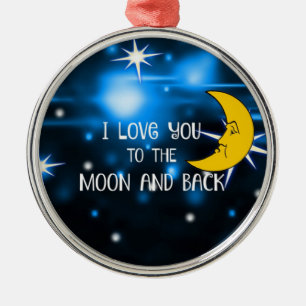 Ornement En Métal Je t'aime à la Lune et au dos, Ornement Métal
