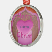 Ornement En Métal Je t'aime Joyeux Coeur de Noël (Gauche)