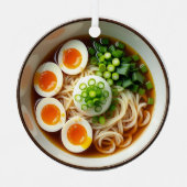 Ornement En Métal J'espère que votre Noël est Soup-er ! Ramen Pun (Recto)