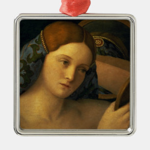 Ornement En Métal Jeune femme à sa toilette