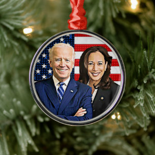 Ornement En Métal Joe Biden et Kamala Harris Keepsaké Souvenir 2020