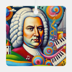 Ornement En Métal Johann Sebastian Bach Portrait