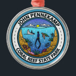 Ornement En Métal John Pennekamp Coral Reef State Park Art de voyage<br><div class="desc">John Pennekamp Design vectoriel de Coral Reef State Park. C'est un parc d'état de Floride sur Key Largo qui est connu comme le premier parc sous-marin du pays.</div>