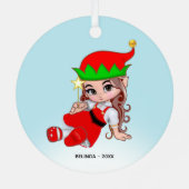 Ornement En Métal Joli elfe de fée de Noël (Verso)