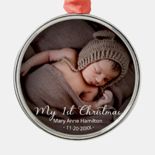 Ornement En Métal Joli Ma Première Noël Nouveau-Né Photo De Bébé