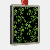 Ornement En Métal Joli motif Shamrock, vert sur accessoire noir (Droite)