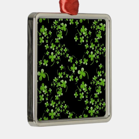 Ornement En Métal Joli motif Shamrock, vert sur accessoire noir (Droite)