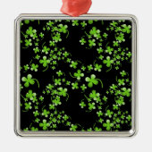 Ornement En Métal Joli motif Shamrock, vert sur accessoire noir (Devant)