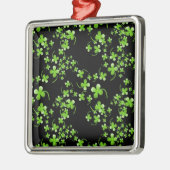 Ornement En Métal Joli motif Shamrock, vert sur accessoire noir (Gauche)