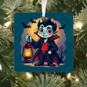 Ornement En Métal Joli Vampire avec Lanterne Kawaii Halloween