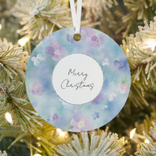 Ornement En Métal Joli violet blanc Lavande florale Noël