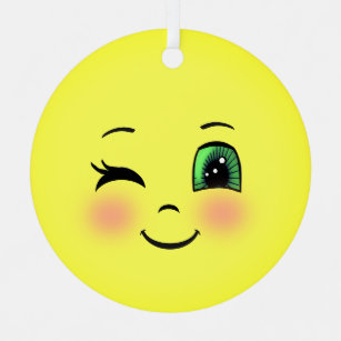 Ornement En Métal Joli visage soleil Emoji