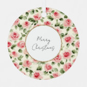 Ornement En Métal Jolie rose Roses Noël (Recto)