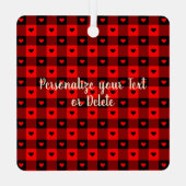 Ornement En Métal Jolis cœurs à carreaux buffle personnalisés pour c (Verso)