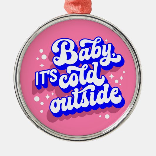 Ornement En Métal Jouer bébé, c’est froid en hiver (Devant)