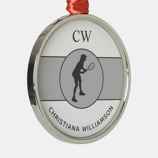 Ornement En Métal Joueuse de tennis personnalisée Tennis Girl Cadeau (Droite)