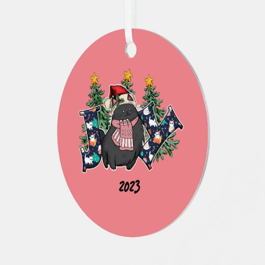 Ornement En Métal Joy Black Cat Noël (Avant gauche)