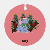 Ornement En Métal Joy Elephant Noël (Recto)