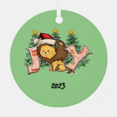 Ornement En Métal Joy Lion Christmas (Verso)