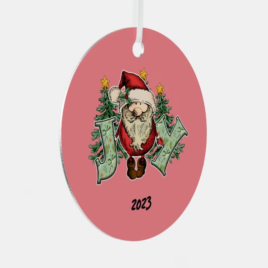 Ornement En Métal Joy Père Noël Christmas (Avant droite)
