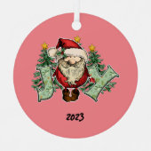 Ornement En Métal Joy Père Noël Christmas (Recto)