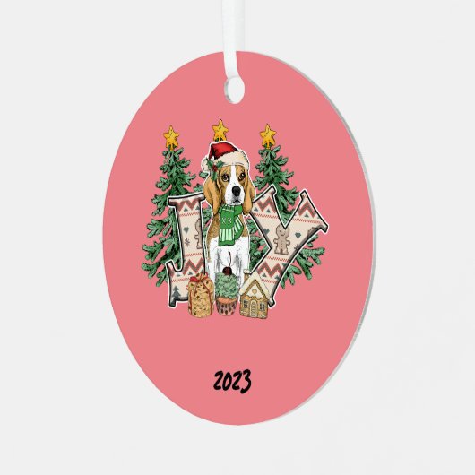 Ornement En Métal Joy Puppy Christmas (Avant gauche)
