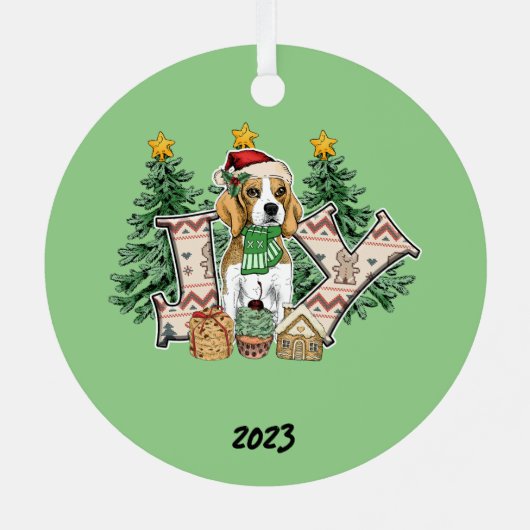 Ornement En Métal Joy Puppy Christmas (Verso)