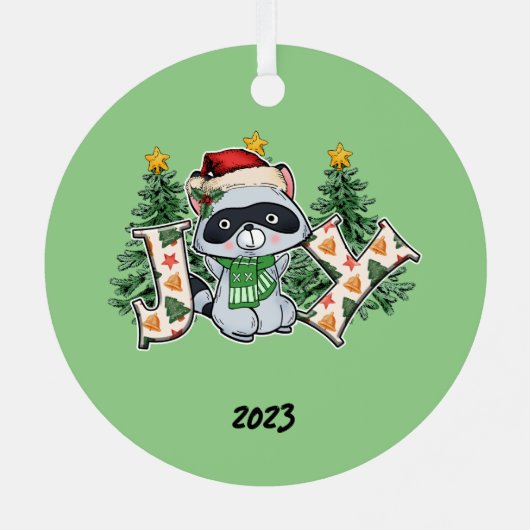 Ornement En Métal Joy Raccoon Noël (Verso)
