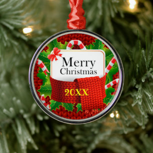 Ornement En Métal Joyeuse famille de Noël et première