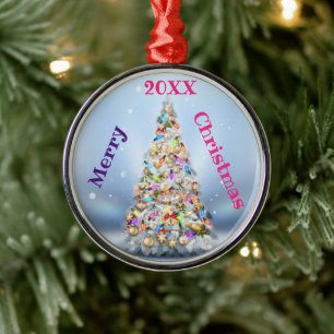 Ornement En Métal Joyeuse famille de Noël et première