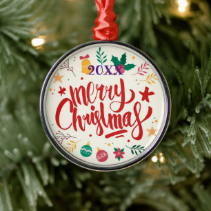 Ornement En Métal Joyeuse famille de Noël et première