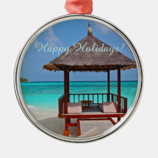 Ornement En Métal Joyeuses Vacances Belles Maldives Îles