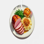 Ornement En Métal Joyeux dîner de jambon Noël personnalisé (Avant gauche)