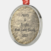 Ornement En Métal Joyeux et brillant Noël Or Sepia Cadeau (Gauche)