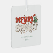 Ornement En Métal Joyeux et lumineux Noël rétro (Avant droite)