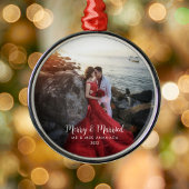 Ornement En Métal Joyeux et mariés, jeunes mariés sans âge et classi