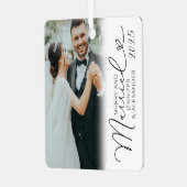 Ornement En Métal Joyeux et mariés Noël photo simple (Avant gauche)