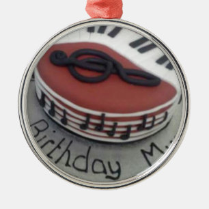 Ornement En Métal Joyeux gâteau de maman d'anniversaire
