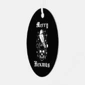 Ornement En Métal Joyeux Hexmas Sorcier Crâne Éffrayant Witchcraft (Avant gauche)