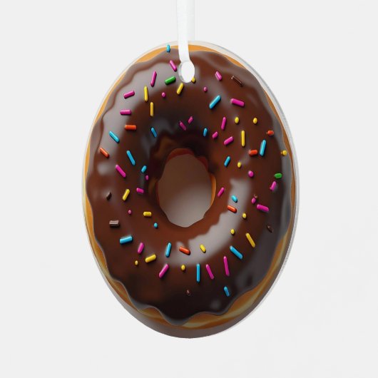 Ornement En Métal Joyeux Holi-glaze Donut Personnalisé Noël (Avant gauche)