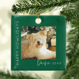 Ornement En Métal Joyeux Howlidays Arbre de Noël Photo d'Animaux