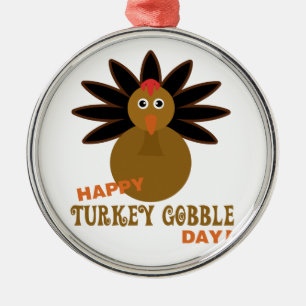 Ornement En Métal Joyeux Jour de la grogne turque Thanksgiving
