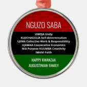 Ornement En Métal Joyeux Kwanzaa NGUZO SABA (Devant)