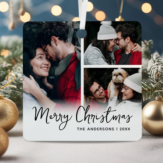 Ornement En Métal Joyeux Noël 3 Photo Keepsaké