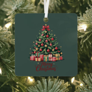 Ornement En Métal Joyeux Noël Arbre Fêtes Hiver Xmas Vacances