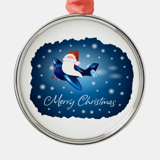 Ornement En Métal Joyeux Noël avec Père Noël (Devant)