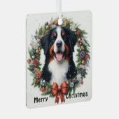 Ornement En Métal Joyeux Noël Bernese Mountain Dog Xmas (Avant droite)